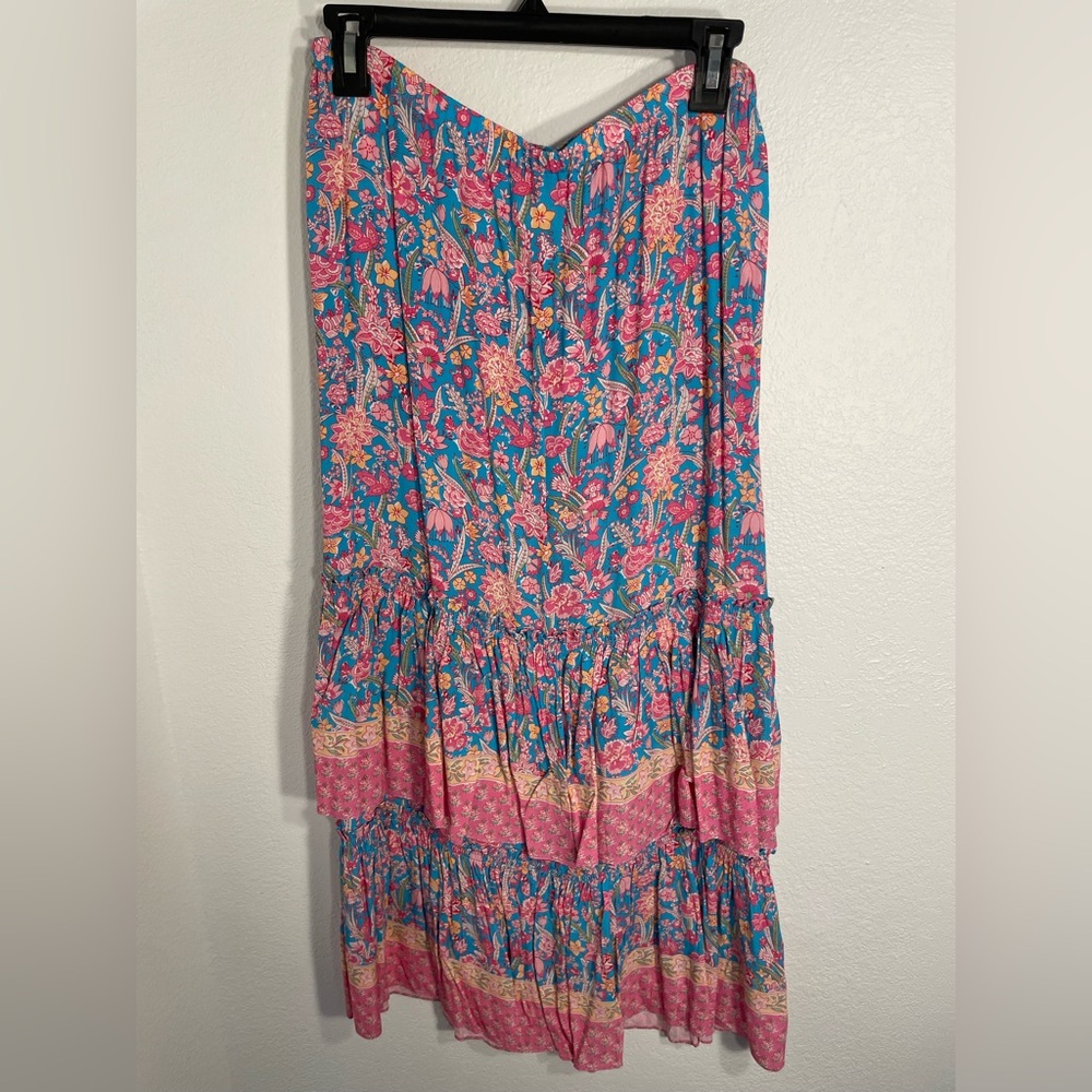 PLENTY BY TRACY REESE MEADOW TIERED MIDI SKIRT, Size S